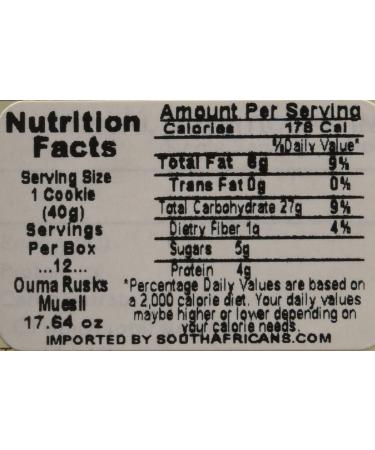 Ouma Muesli Rusks (2 Pack) - 17.64 oz (1.1 lb) - Delicious South African Breakfast Biscuits - Buy Online on GoSupps.com