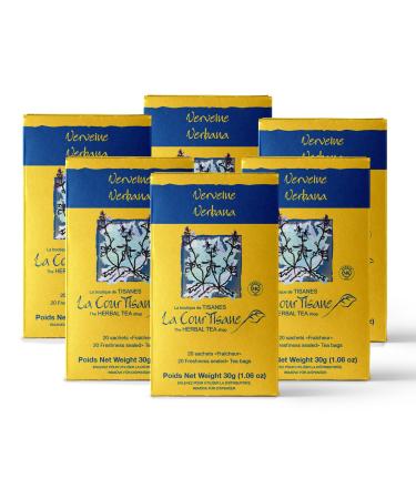 La Courtisane Verbena Herbal Tea Kosher Gluten-Free 6 Packs of 20 Teabags (120 Teabags Total)