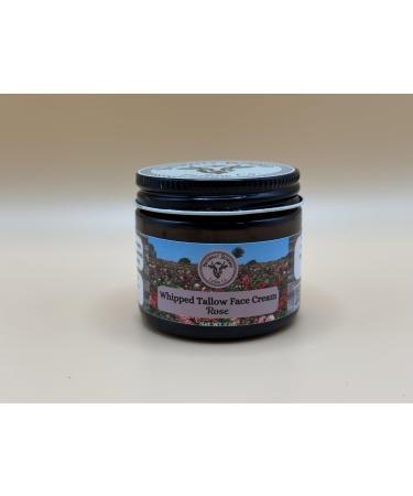 Naturally Lathered Tallow Rose Whipped Face Cream with Organic Beeswax Horsetail Butter Rosehip Oil Natural Ingredients Made in USA