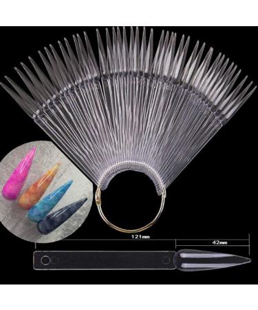 40pc Clear Stiletto Nail Swatches Display Kit with 50pc Stand Holder and 3m Fake Nail Sticker Tape - Nail Art Practice Set - Buy Online on GoSupps.com