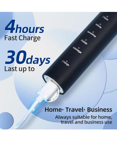 Y-Kelin Electric Toothbrush for Adults - 5 Modes Soft Bristles (Black) | Best International Shipping - Buy Online on GoSupps.com