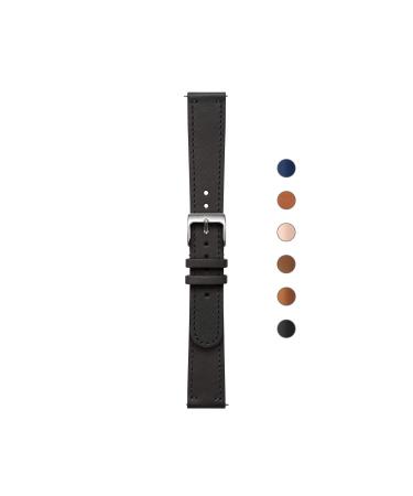 Withings Limited Edition Wristband | Lemon, 18 mm Leather 18mm Black - Silver Buckle - With Stitching