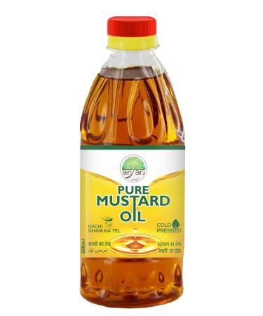 Aryan Herbals Pure Mustard Oil Kachi Ghani Sarso Ka Tel Cold Pressed- 200ml