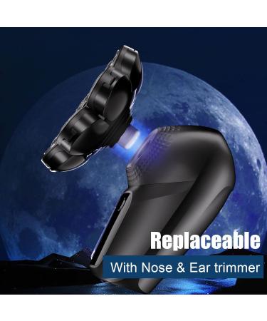 8D Floating Head Shaver for Bald Men - Waterproof Electric Razor for Head Face Legs & Body Shaving - Rechargeable Kit with Nose & Ear Hair Trimmer - 90 Min Runtime LED Display - Black - Buy Online on GoSupps.com