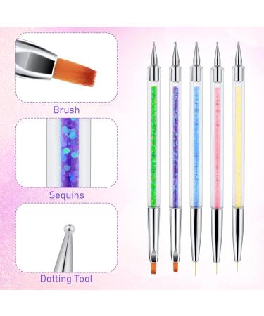 Sibba Nail Art Palette Set with 5 Brushes - Pink Resin Mixing Plate for Polish Color Display and Cosmetic Tools - Buy Online on GoSupps.com