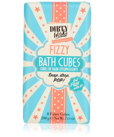 Dirty Works Cube Tropicana Bath Fizz Bar  8 Refreshing Vegan Fizzer Bath Cubes with Sweet and Fruity Scent  200g Fizzy Bath cube