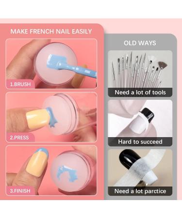 Luvadeyo Nail Stamp Set - 1 Piece French Lace Silicone Stamps & Nail Scraper Reusable Over 100 Times | International Shipping - Buy Online on GoSupps.com
