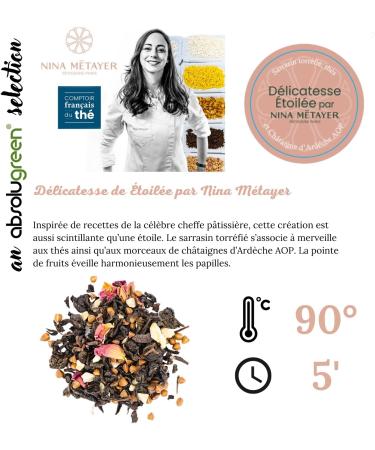 D licatesse toil e par Nina M tayer Comptoir Fran ais du Th Th Gourmand Sarrasin & Ch taigne d Ard che Cr ation Raffin e et R confortante labor e avec la Cheffe P tissi re Nina M tayer - Buy Online on GoSupps.com
