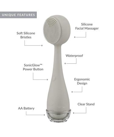 PMD Clean - Intelligent Waterproof Facial Cleaning Device | Silicone Brush & Anti-Aging Massage | SonicGlow Technology for Clear Pores & Tighter Skin - Buy Online on GoSupps.com