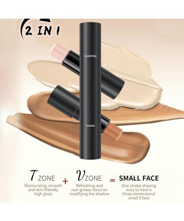 2 in1 Contouring Stick Double Headed Facial Highlighter and Contouring Stick 3D Face Brightens & Shades Makeup Stick Long-Lasting Highlighting Contouring Foundation Makeup Stick/l - Buy Online on GoSupps.com