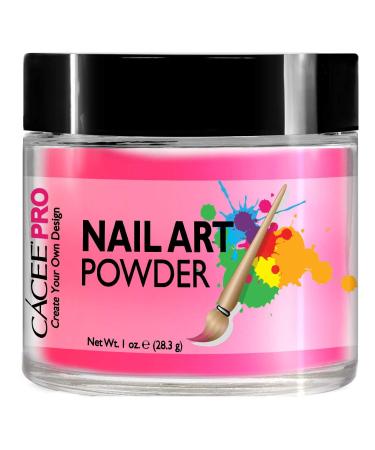 Acrylic Nails Color Acrylic Powder For Nail Art  1oz Jar by Cacee  For Any Professional Acrylic Nail Kit  Premix of Pigments  Glitter  & Metallic Effects (Flamingo Pink 1)