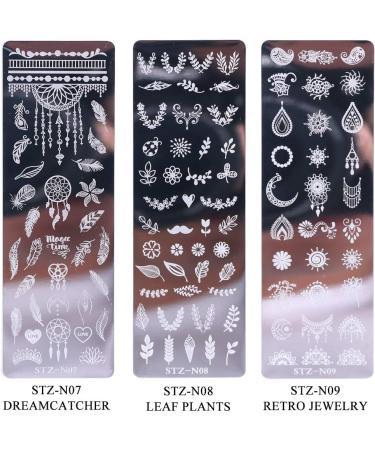 Onsinic Nail Stamping Plates - Floral Feather Leaf & Geometric Designs | 1 Piece Nail Art Stencil for Stunning Manicures - Buy Online on GoSupps.com