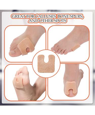 60pc U-Shaped Felt Callus Pads for Pain Relief - Metatarsal & Forefoot Foot Cushion for Men and Women - Beige - Buy Online on GoSupps.com