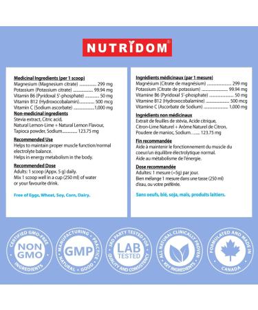Buy Electrolyte Powder Mix - Magnesium Citrate Potassium Vitamins B6 & B12 Lemon-Lime Flavor - 150g (30 Servings) - International Shipping Available - Buy Online on GoSupps.com