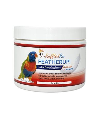 UnRuffledRx FeatherUp! Bird Multivitamin with Biotin for Beautiful Plumage - 90 gm - 240 Servings