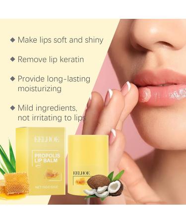 Hydrating Honey Lip Butter Balm with Propolis | Overnight Lip Mask for Dry & Cracked Lips | Long-Lasting Moisture & Exfoliation Scrubs - Buy Online on GoSupps.com