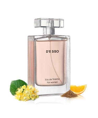 D'e Siso Classic Sweet Perfume for Women - Eau de Toilette Floral Fragrance with Vanilla Orange Blossom Bergamot Vetiver Amber and Musky Ingredients - Perfume de Mujer (100ml 3.4Oz) Plain