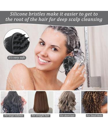 Silicone Body Scrubber Set - Exfoliating Body Brush, More Hygienic & Easy to Clean - Black - Buy Online on GoSupps.com