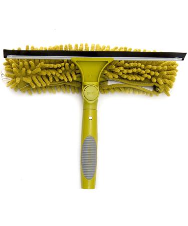 DocaPole Window Squeegee and Scrubber Combo Attachment, 3 Squeegee Blades Included, Compatible with Any DocaPole One Button - Single Pivot