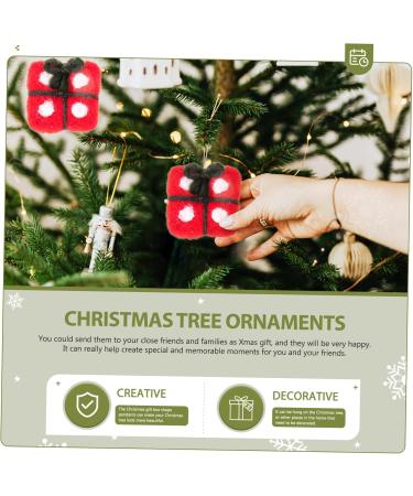 Anneome 5pcs Box Holiday Accessories Garland Decor Felt Christmas Tree Ornaments Christmas Style Adornments Red 4x4cm - Buy Online on GoSupps.com