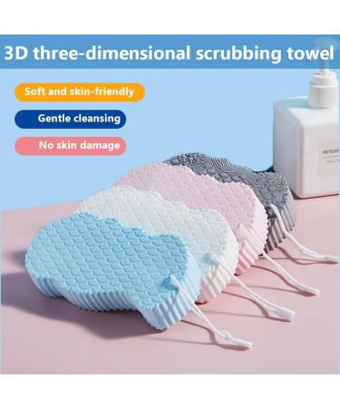 Super Soft Exfoliating Bath Sponge - Korean Skin Scrubber Exfoliator 3D Design (Blue & Gray) for Glowing Skin - International Shipping Available - Buy Online on GoSupps.com