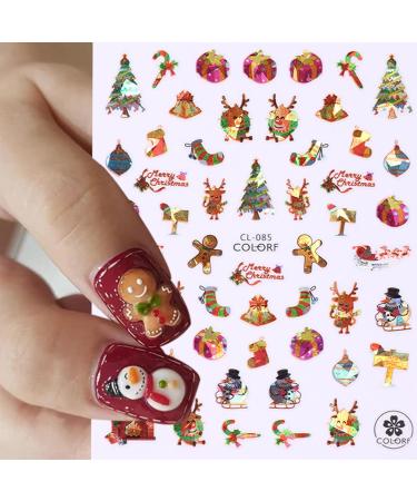 JMEOWIO 12 Sheets Christmas Nail Art Stickers Decals Self-Adhesive Snowflake Xmas Winter Holiday Deer Nail Supplies Nail Art Design Decoration Accessories - Buy Online on GoSupps.com