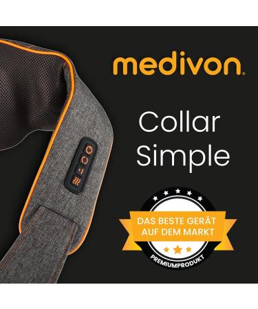 Medivon 3D Shiatsu Neck Massager with Heat - Relief for Neck & Shoulders | Portable Effective & International Shipping - Buy Online on GoSupps.com