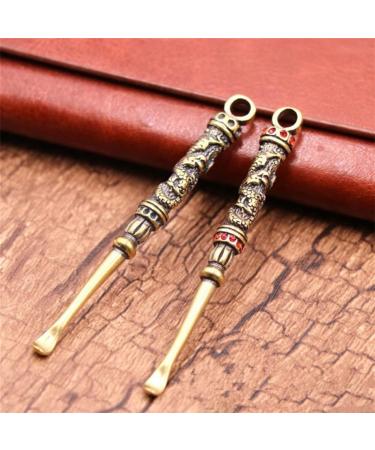 2pcs Healeved Ear Spoons: Ear Wax Remover & Pendant Dragon Keychain - Brass Ear Cleaner Tool - Buy Online on GoSupps.com