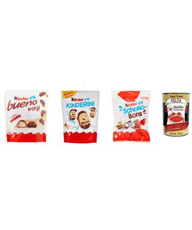 Italian Gourmet E.R. Kinderini Pack of 2 children's chocolate bars with milk cream and hazelnut + Italian gourmet polpa 400g