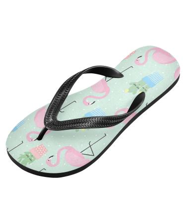 Shop Mnsruu Flamingo Cactus Polka Dot Flip Flops - Flip Sandals for Men & Women | XS Multicolored Home Slippers for Travel Hotel & Spa - Buy Online on GoSupps.com