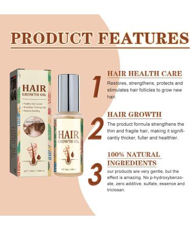 Natural Hair Growth Oil | 50 ml Natural Hair Strengthening and Thickening | Beauty Care for Scalp Texturing Routine Daily Use Hair Dryer Styling - Buy Online on GoSupps.com