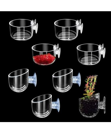 Vueinrg 8 piece of water plant pot Aquarium Plant holder Glass Cup pot with suction cups aquarium decorative shrimp landscape decorations - Buy Online on GoSupps.com