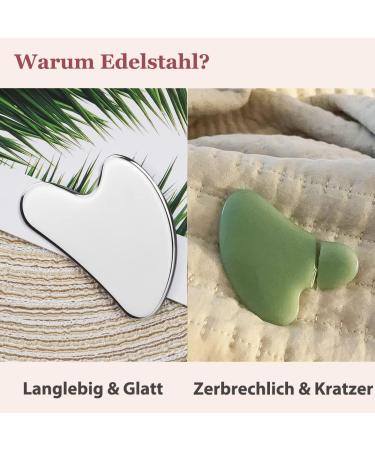 Buy Gua Sha Stainless Steel Massage Tool - Facial & Neck Care for Beauty Relaxation & Muscle Relief | International Shipping Available - Buy Online on GoSupps.com