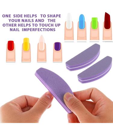 Buy 20-Piece Professional Nail File Set | 100/180 Grit Polishing & Buffer Files | Washable Double-Sided for Salon & Home Use - Purple - Buy Online on GoSupps.com