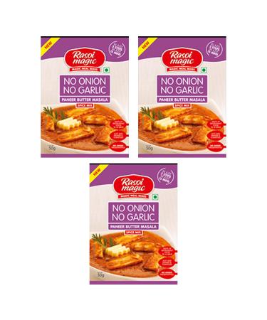 Rasoi Magic Various Seasoning Masala Powder (45 Gram) - A Mixture of Spices Adds Taste - Aromatic & Enhances Flavor of Meal (No Onion No Garlic Paneer Butter Masala Pack of 3) - Buy Online on GoSupps.com