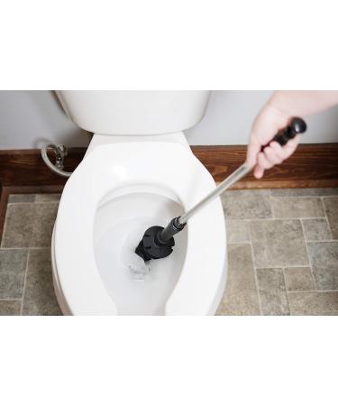 ToiletShroom Plunger & Squeegee Clog Remover | Stainless Steel Handle | Drain Cleaner Tool | Bathroom Dredge | Black - Buy Online on GoSupps.com