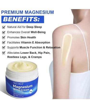 Magnesium Soothing Sleep Cream Magnesium Skin Muscle & Body Calm Moisturing Butter Relief for Restless Legs | Muscle Joint Relaxant for Cramps & Pain Natural Sleep Support(90g) - Buy Online on GoSupps.com