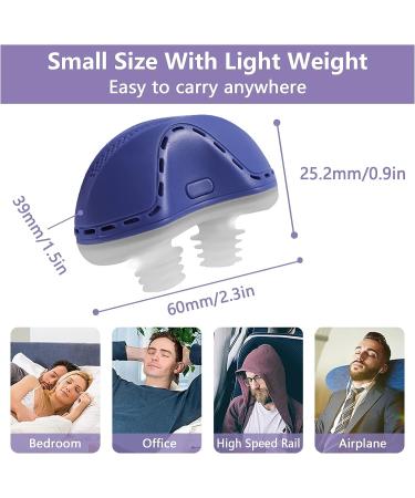 Electric Massage Anti-Snoring Device | Adjustable Smart Snoring Stopper for Better Nose Breathing | Double Eddy Current Fan Design | White (Size: 60 x 25.2 x 39mm) - Buy Online on GoSupps.com