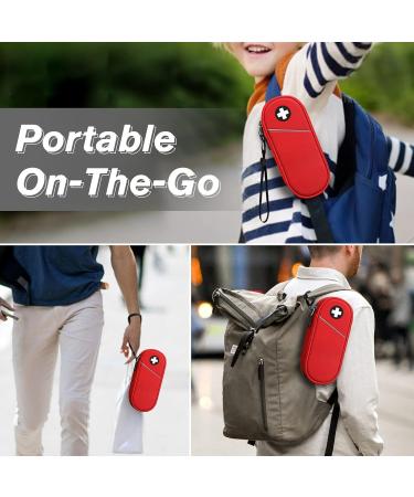 Sithon Epipen Carrier Bag - Portable Emergency Pocket Organizer for 2 Epipens Asthma Inhaler & Allergy Essentials (Red) - International Shipping Available - Buy Online on GoSupps.com