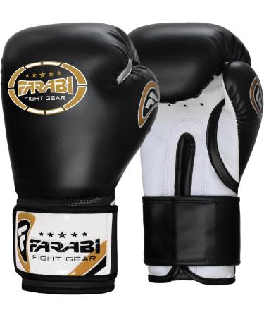 Farabi Sports 6 oz Boxing Gloves for Kids - Black MMA Muay Thai & Kickboxing Sparring Gear - Buy Online on GoSupps.com