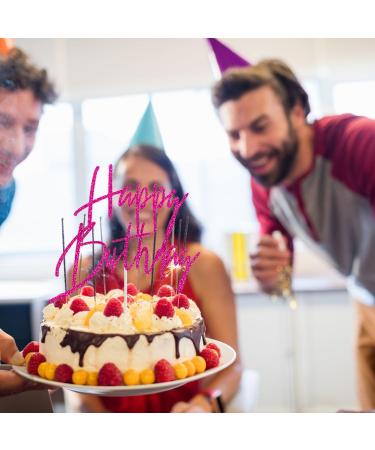 10Pcs Happy Birthday Cupcake Toppers rose red Glitter with Happy Birthday Letter Cake Topper Decoration for Birthday rose red Theme Party (Rose Red) - Buy Online on GoSupps.com