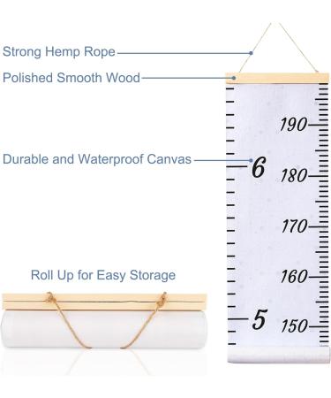 MHJY Kids Height Chart - Wooden Ruler Growth Chart for Boys and Girls - Canvas Height Measurement Wall Decor - Blue Nursery Decor - 7.9'' x 79 - Buy Online on GoSupps.com
