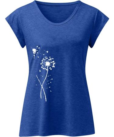 Short Sleeve T Shirts Clothing Woman T-Shirt Casual Black Clothing Top Women's Floral Pattern for Women Crop Tops Shirt Shirts Top Women's Summer Tank Top 3-blue S - Buy Online on GoSupps.com