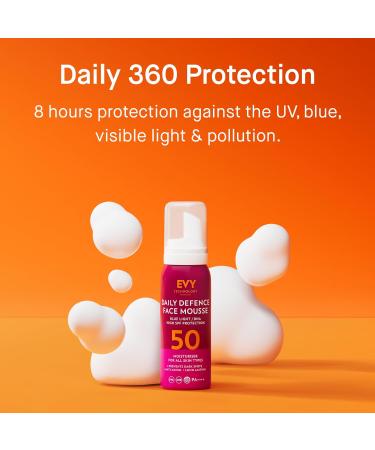 EVY Day Cream Mousse (75ml) with UV Protection SPF 50 - latest anti-aging technology moisturizing fragrance-free vegan. Skin Cancer Awareness Program - Buy Online on GoSupps.com