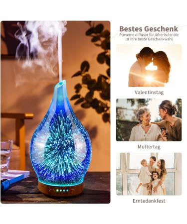 Porseme 100ml Aroma Diffuser & Humidifier - 3D Hand Blister Ultrasound Quiet 7 Color-Changing LEDs BPA Free for Yoga & Spa - Silver - Buy Online on GoSupps.com