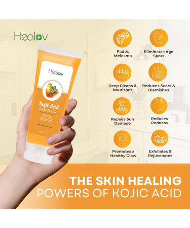 Kojic Acid Soap Skin Brightening Papaya & Turmeric Wash for Hyperpigmentation Acne & Scars Enhance Skin Tone & Glow - Buy Online on GoSupps.com