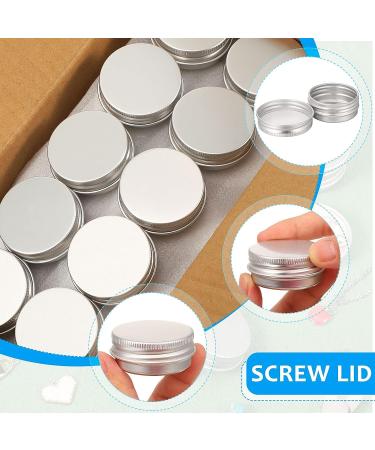 64-Piece 0.5 oz Silver Screw Top Round Aluminum Tin Cans with Lid for DIY Lip Balm & Cosmetics - Travel Size Empty Sample Containers - Buy Online on GoSupps.com