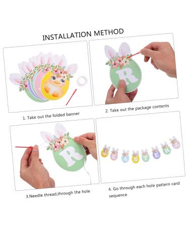 Warmhm Paper Easter Banner 3 Pcs Easter Flag Spring Baby Paper The Sign Easter Paper Bunting 17.5X10CMx3pcs Colorfulx3pcs - Buy Online on GoSupps.com