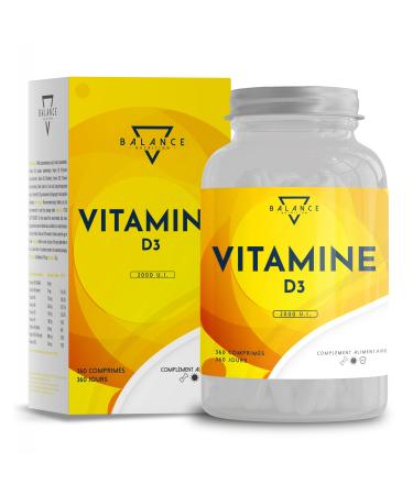 Vitamin D3 2000IU – 360 Tablets (12 Months) | Vitamin D | Natural Vitamin D | Wellbeing of Bones, Teeth, Muscles and Immune System | Gluten, GMO and Lactose Free | Made in the EU