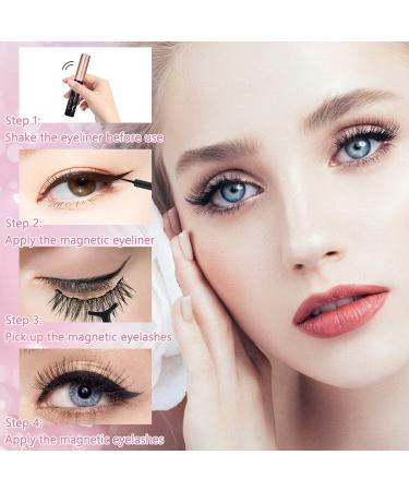 URAQT Magnetic Eyelashes 3 Pairs with Eyeliner Kit - Natural Look, Waterproof, Long-Lasting - Easy to Use, No Glue Needed - Buy Online on GoSupps.com